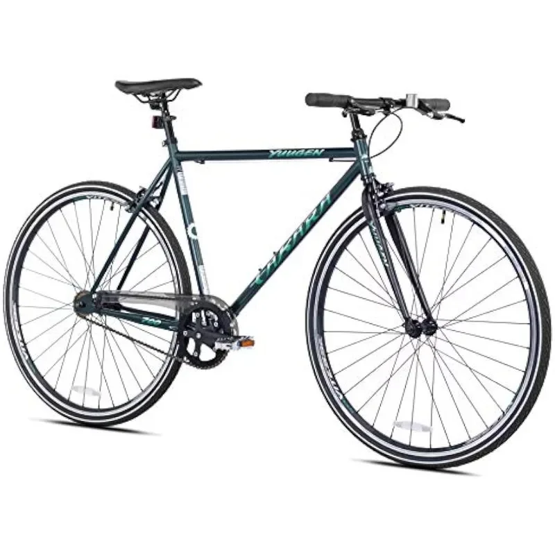 

Yuugen Single Speed Flat Bar Fixie Road Bike, 700c, Medium, Green