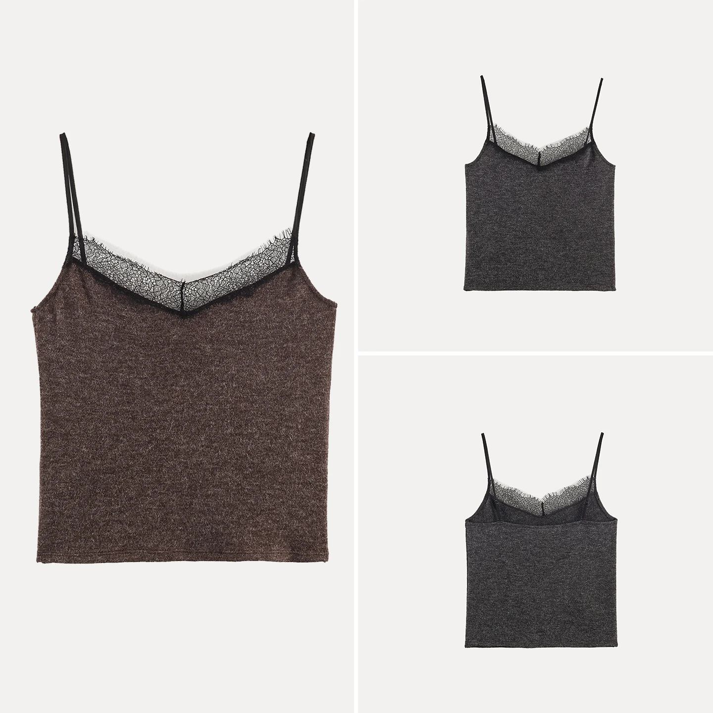 

Ele Lace ter Vest 2025 Winter New Women's Faion Versatile ort Sle Inner Wear by Z for Ladies