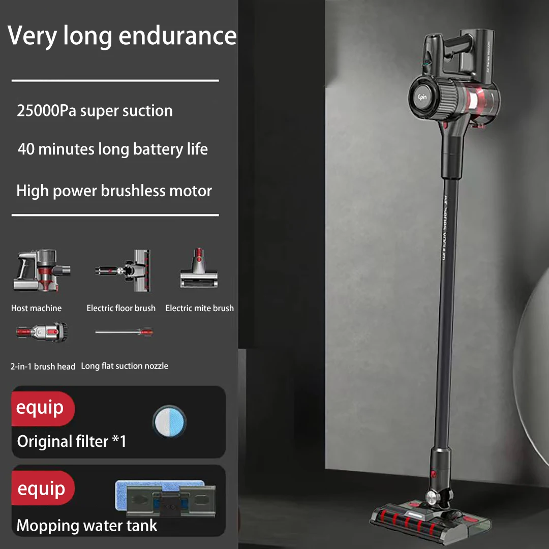 New Pro Cordless Vacuum Cleaner 44 Mins RunTime  22KPa Suction Power LED Car Wireless Stick Cleaning Machine