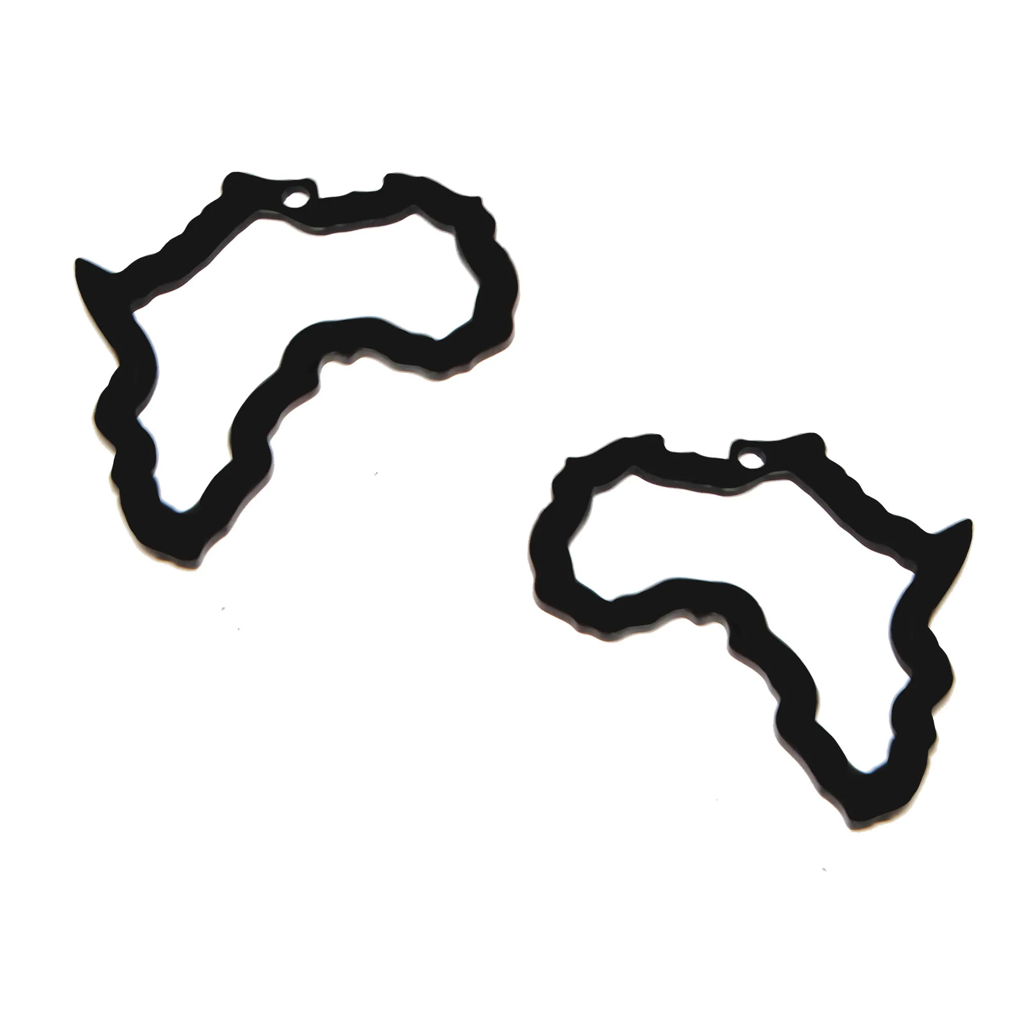 

5Pieces/lot Africa Map Charm Stainless Steel Black Geometry Pendant for Diy Earring Necklace Jewelry Making 31*25mm