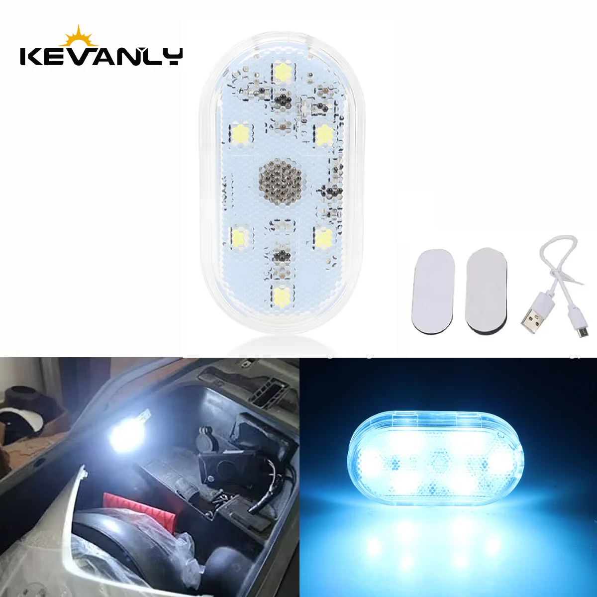 Motorcycle Locomotive Luggage Box Light LED Touch Turn on Tail Box Anti-Collision Lamp Convenient Outdoor Fishing Camping Night