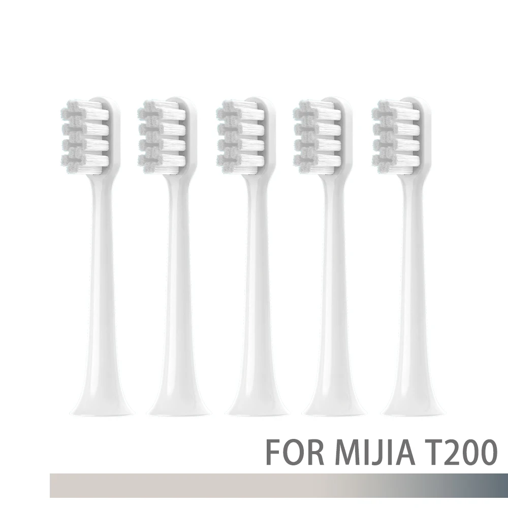 5pcs Replacment Brush Heads for XIAOMI T200 Sonic Electric Toothbrush Soft DuPont Bristle Suitable Nozzles Vacuum Packaging