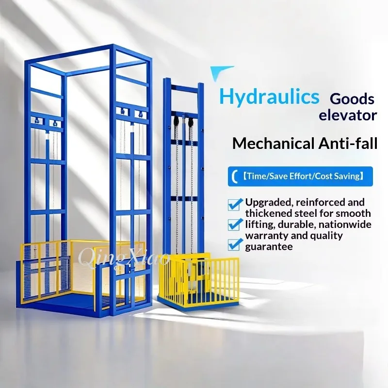 Double Rail Guide Rail Hydraulic Cargo Lifting Platform Electric Mobile Workbench For Factory Workshop Goods Transport