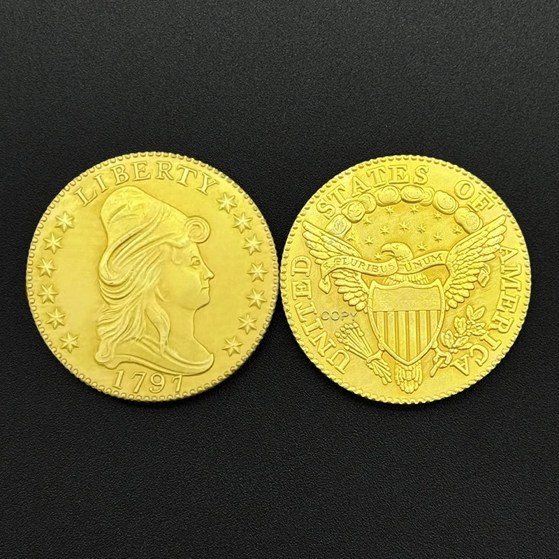 1 قطعة الولايات المتحدة 1796/1797/1798/1802/1804 قبعة يرتدي تمثال الحرية شعار النسر جمع التذكارية طبق الاصل عملة ذهبية #5