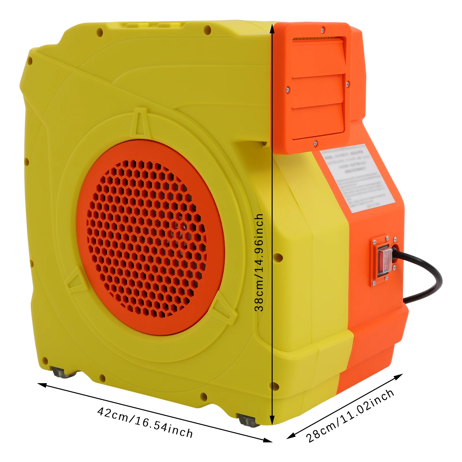 1600W Commercial Air Blower, 635CFM High-Power Inflator for Bounce Houses, Water Slides, Tents, 2 Speed, 110V, IP24 Protection