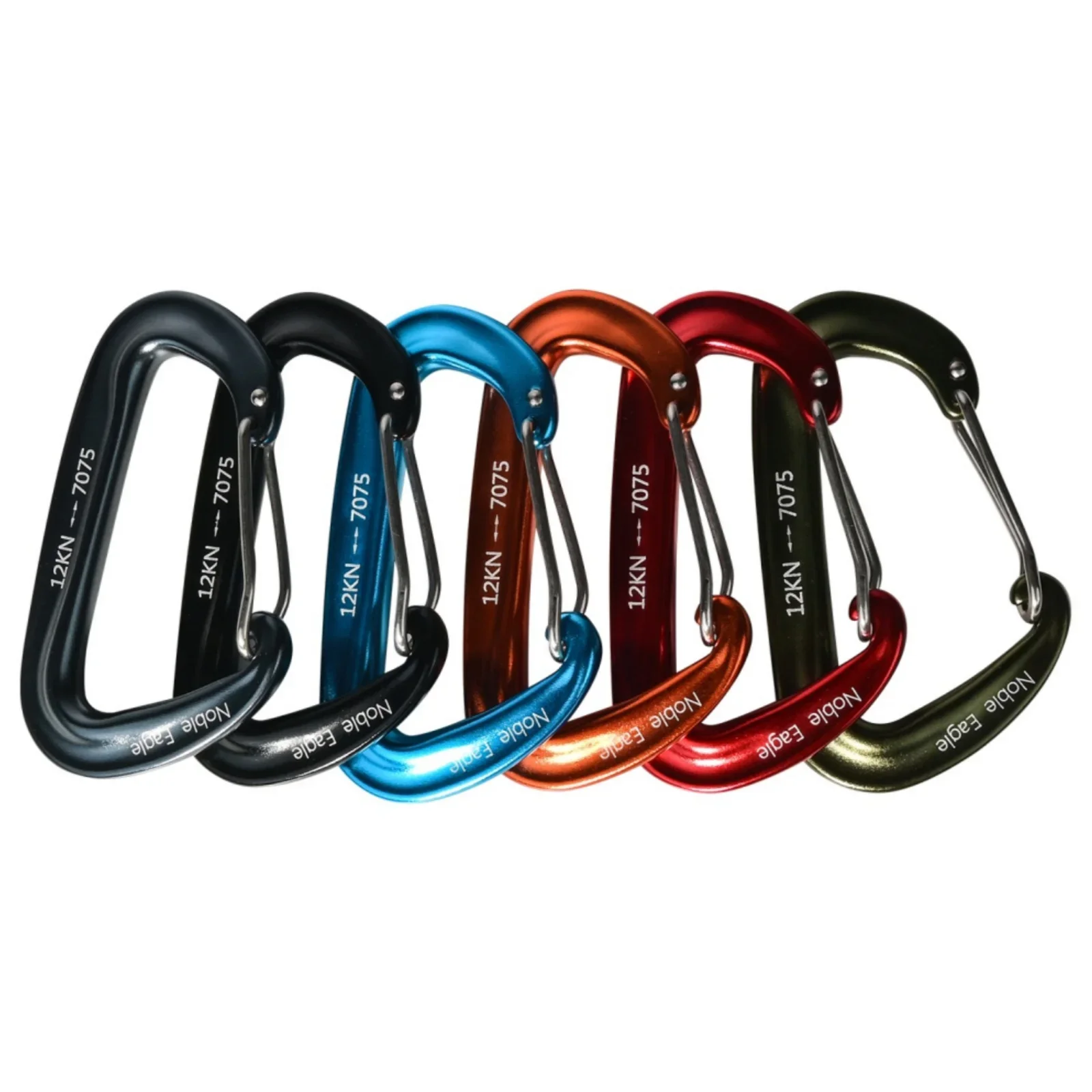 Juego de mosquetones en forma de D de 6 uds., 12kN, gancho para cinturón resistente sin bloqueo para hamaca al aire libre, accesorios de escalada