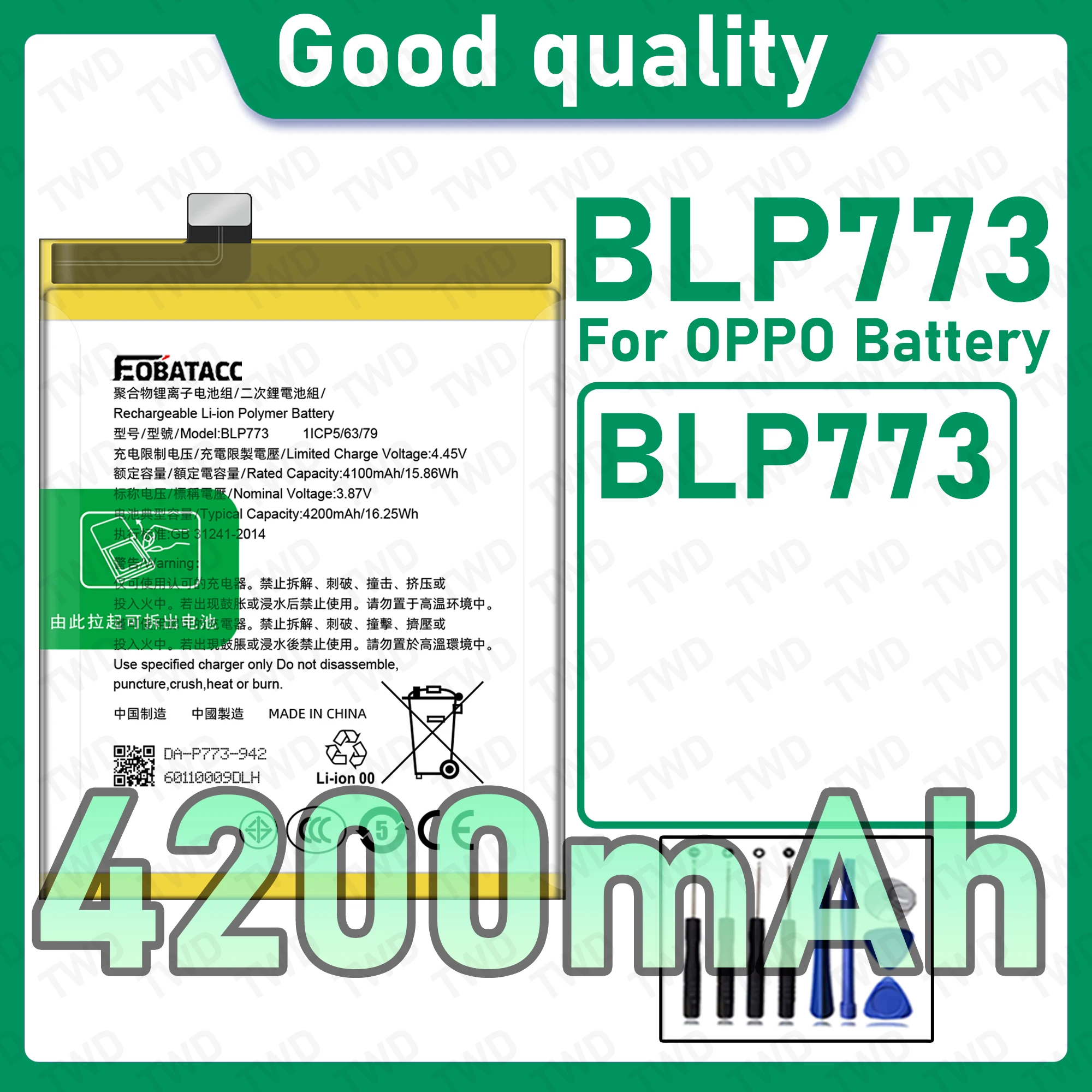 BLP773 Brand New High Capacity Rechargeable Li-ion Replacement Battery For OPPO Battery Bateria+Free Tools