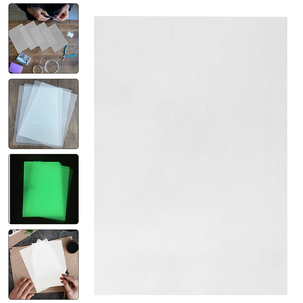 8 個夜光熱収縮シート半透明発光 DIY 材料クラフトシートキーホルダージュエリー幼稚園用