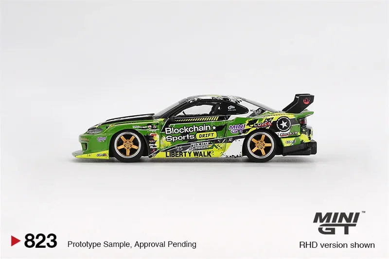 *البيع المسبق* MINI GT 1:64 LB-Super Silhouette S15 SILVIA # 555 V2 2024 فورمولا الانجراف اليابان دييكاست نموذج سيارة