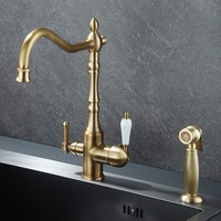 Antique Brass Single Handle Swivel Spout Kitchen Bathroom Basin Sink Hot Cold Mixer Water Tap Faucet