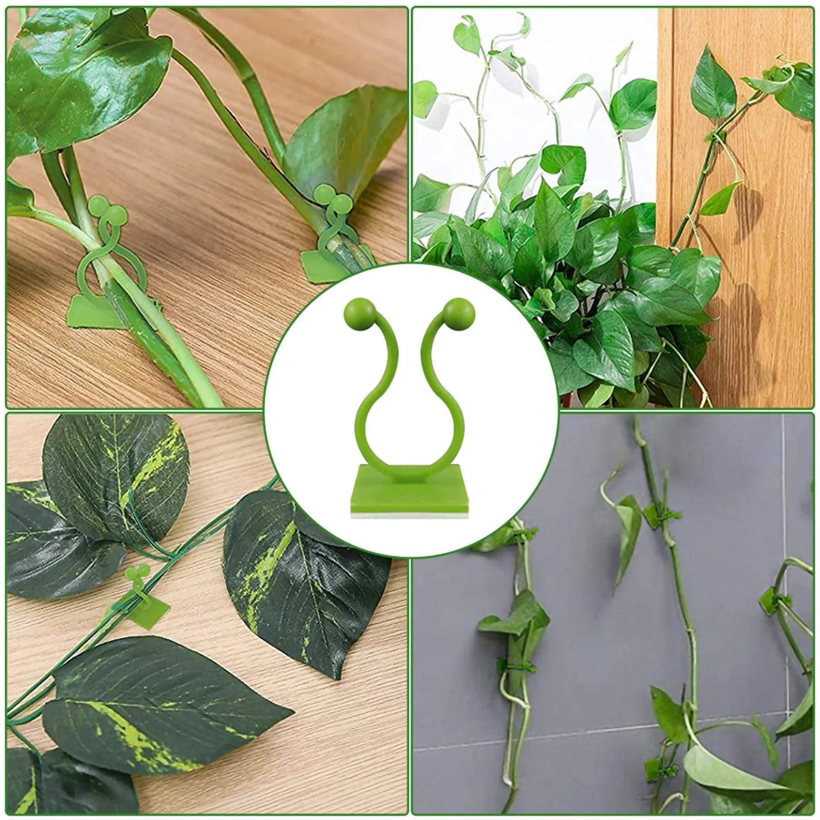 50/100pcs Snail Antennae Type Plant Climbing Wall Fixture Clips Self Adhesive Vines Fixture Sticky Hook Holder Circuit Organizer