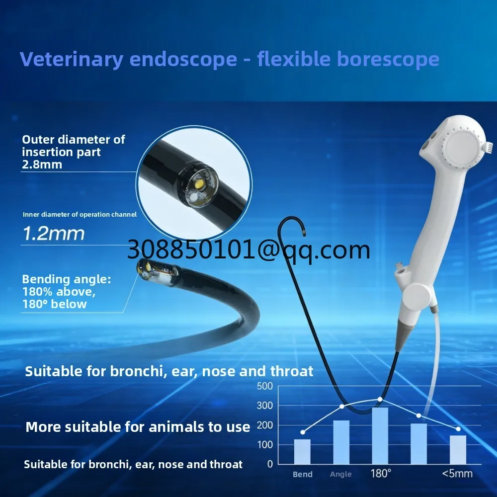 Portable animal endoscope for pet surgery, peeping tool for digestive tract, two turn electronic soft endoscope pet hospitals