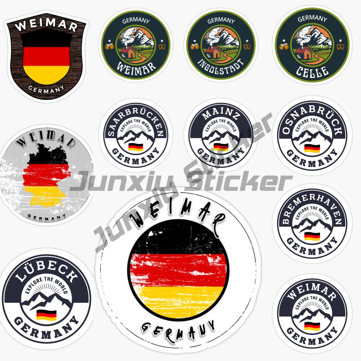 

GERMANY FRANKFURT GERMANY JUIST ST PETER ORDING MAINZ GELLE SAARBRUCKEN GERMANY INGOLSTADT Vinyl Self-adhesive Car Stickers