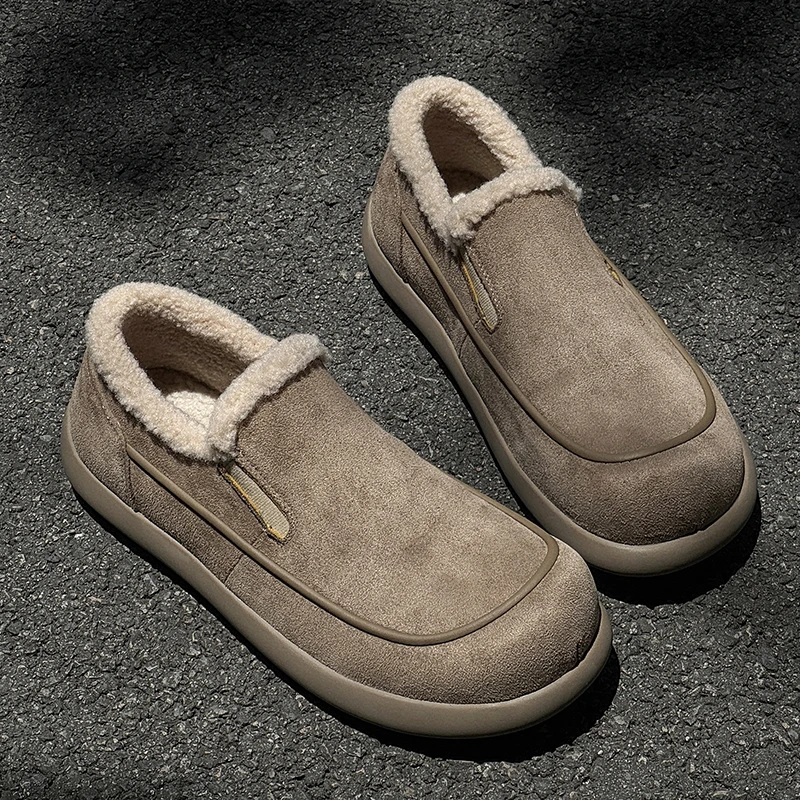 

Мужская хлопковая обувь Boken, противоскользящая, износостойкая, с плоской подошвой, матовая, высококачественная, простая, легкая, модная, повседневная зимняя обувь