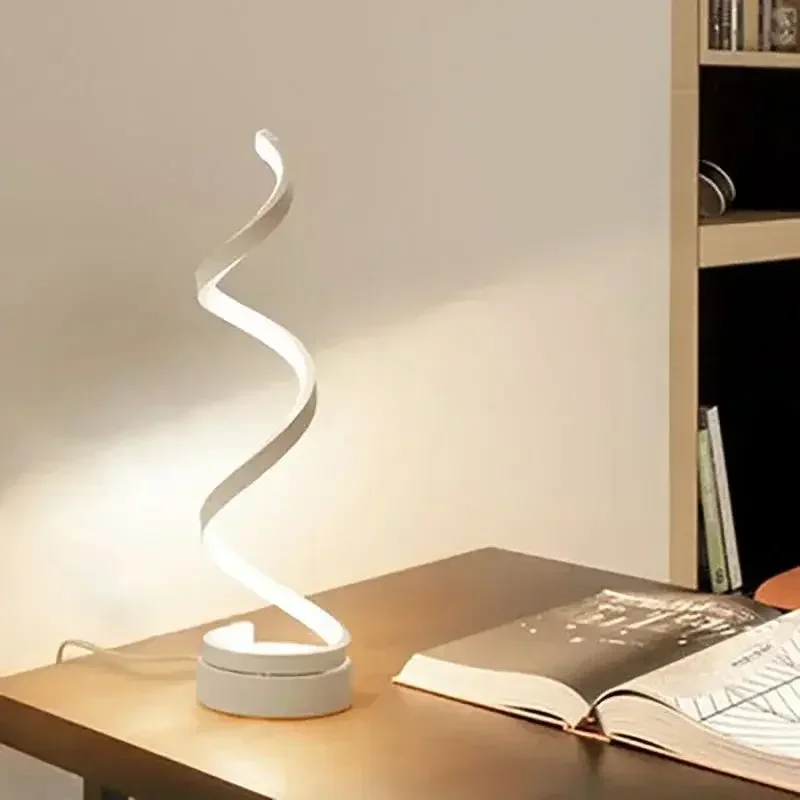 LED Table Lamp USB Plug Eye Protect Desktop Decor Lights For Living Room Bedroom Bedside Study Black/white dedsk Decor Lighting