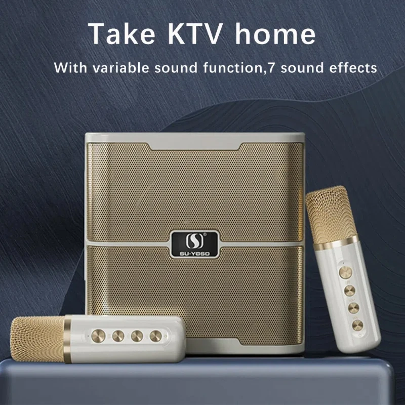 

Portable Caixa De Som Wireless Bluetooth Karaoke Subwoofer with Microphone Home Singing Machine Supporting TF CardUSB Flashdrive