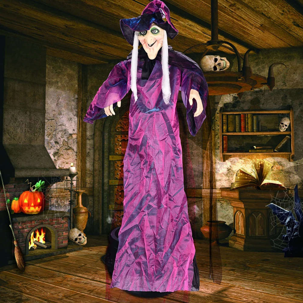 

Cauldron Witch Hanging Ghost Decorations Glowing Cloth Animated Halloween Props