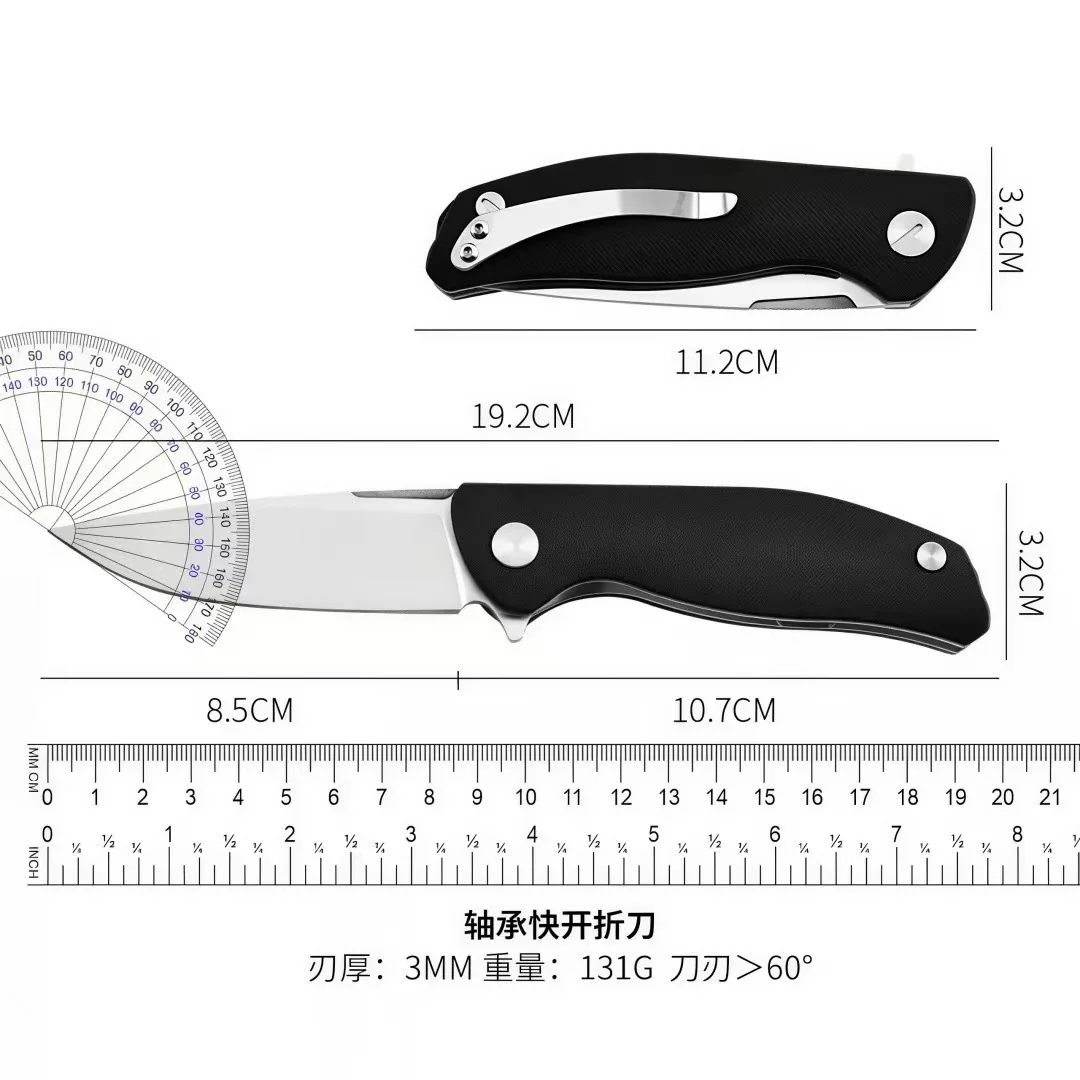 2026 new Portable with clip multifunctional professional D2 steel outdoor camping, wild fishing, sharp fruit folding knife - view 6