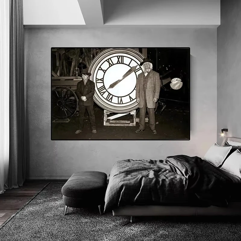 الفيلم الكلاسيكي العودة إلى المستقبل الرجعية الملصقات قماش طباعة اللوحة خمر جدار صورة فنية لغرفة المعيشة ديكور المنزل #4