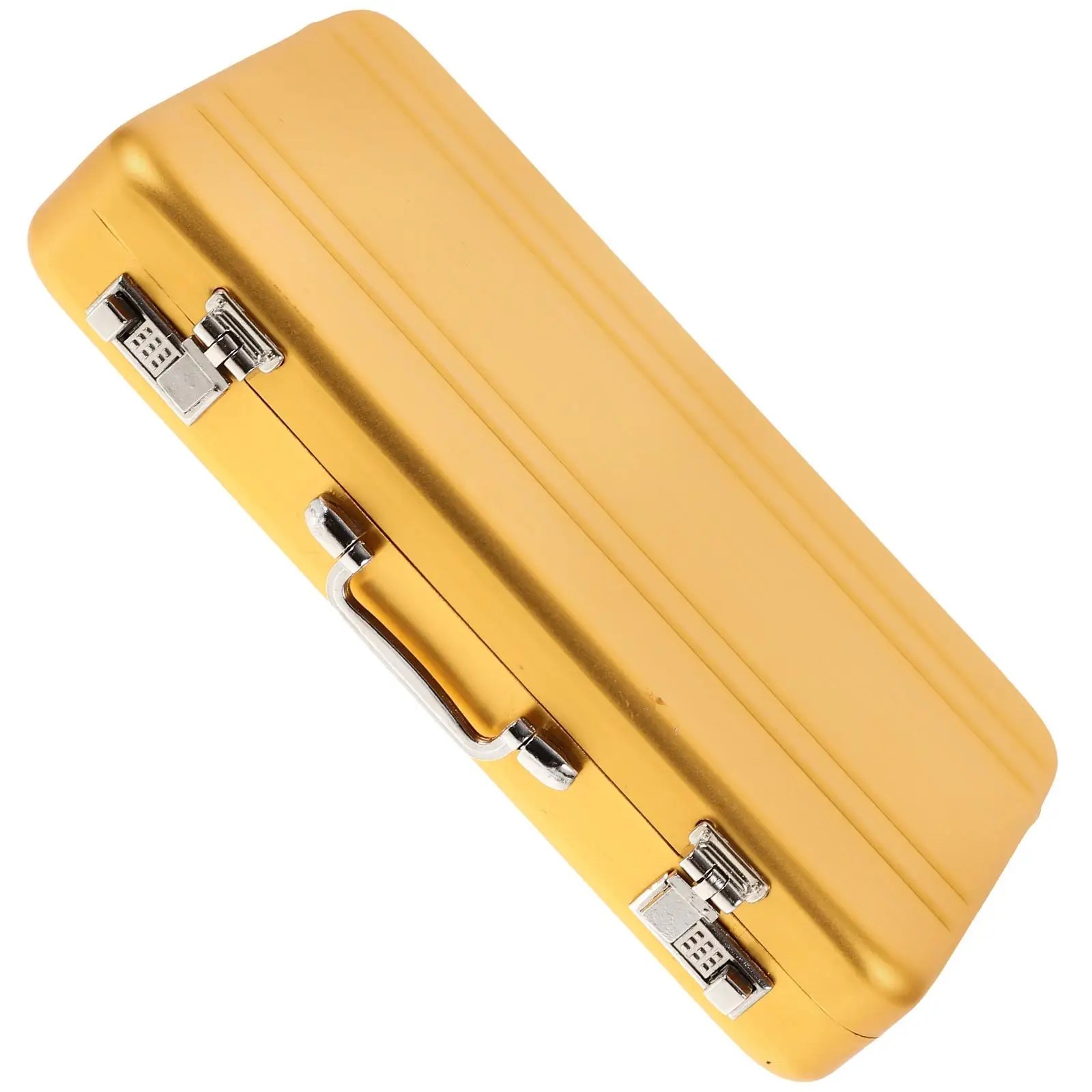 

Metal Business Card Holder Golden Mini Briefcase Sturdy Cards Box for Men Desktop Stand Office Supplies Organizer Storage