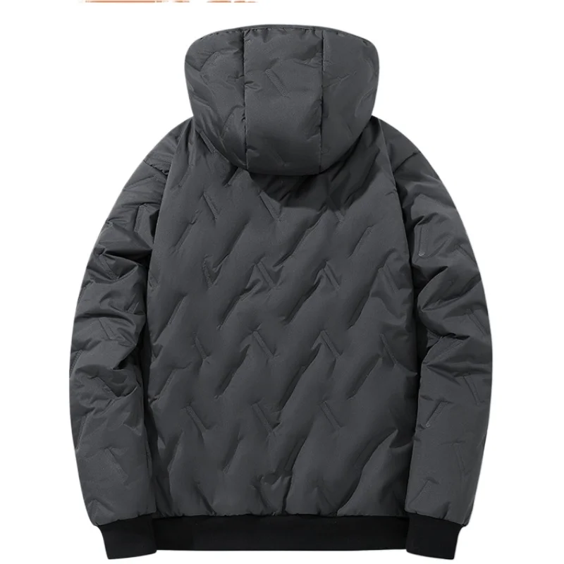 Winter Jacket Men Hooded Lamb Wool Thicken Warm 2024 New Casual Graphene Cotton Jackets Man Solid Fleece Windproof Padded Coat