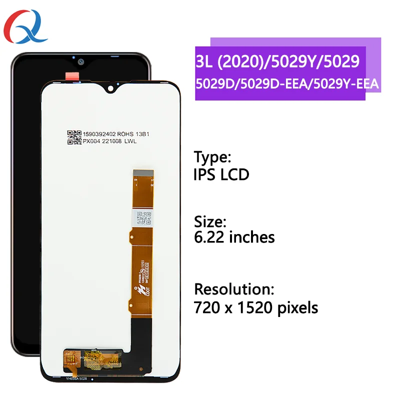 Mobile Phone Lcds For Alcatel 3L (2020) 5029Y Screen Replacement Ercan For Alcatel 5029D-EEA Digitizer Assembly Pantalla Display