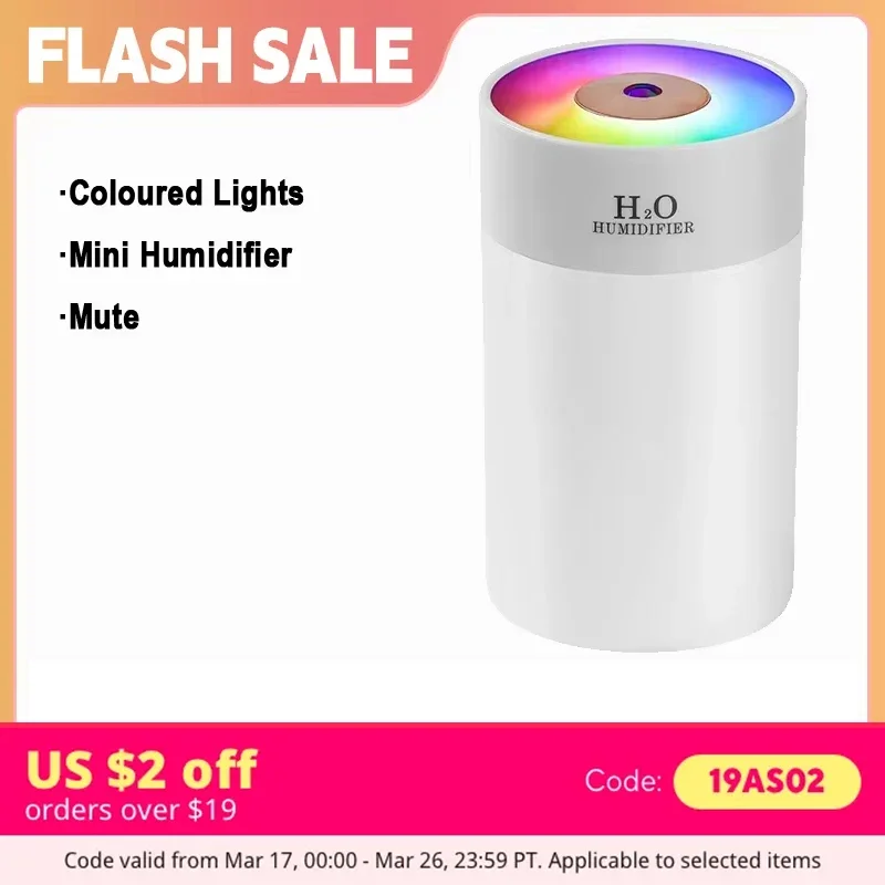 

Luminous Humidifier Household Desktop Small Water Supplement Spray Air Humidification Usb Car Portable Night Light 260ml Cara