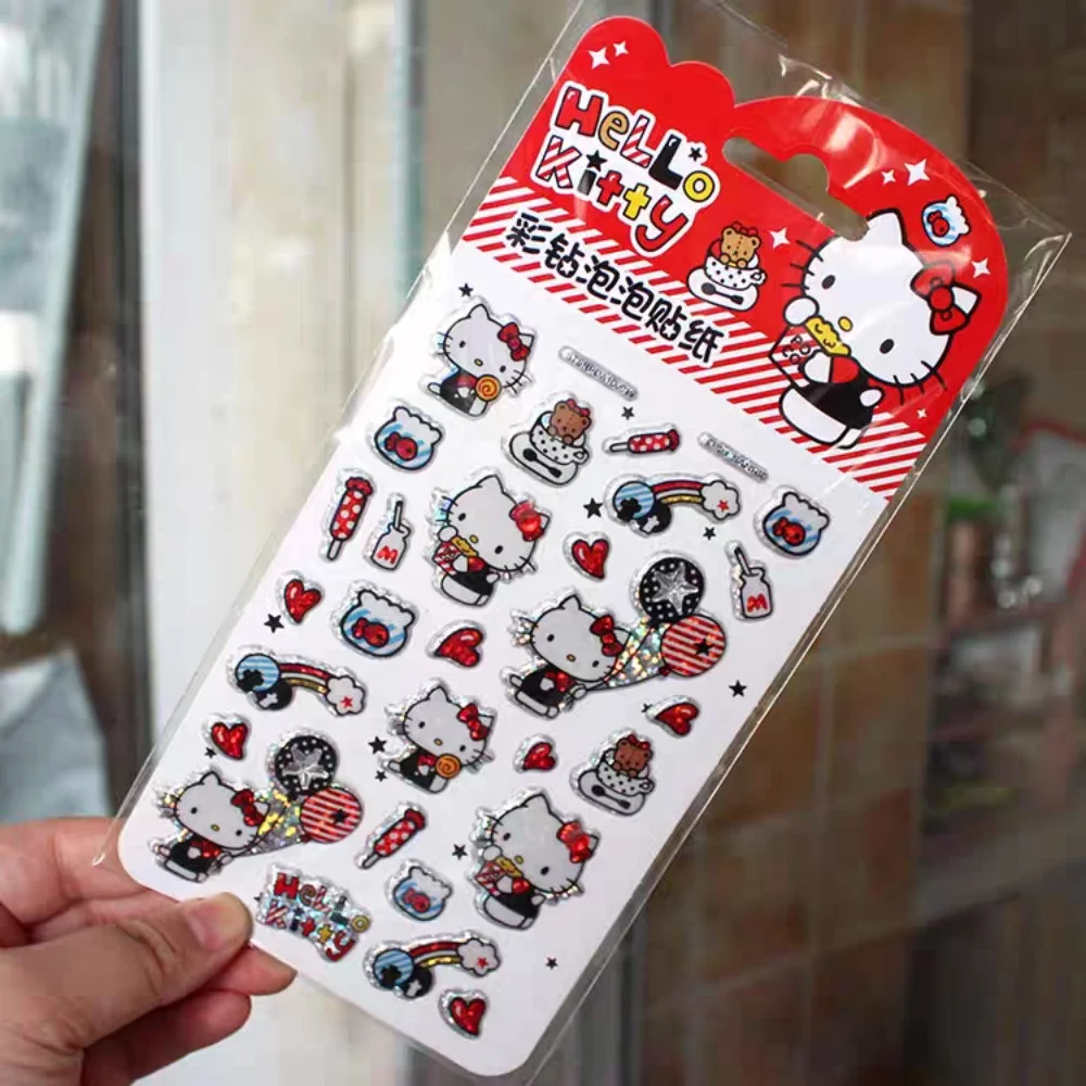 Genuine Sanrio Stickers Cartoon Hello Kitty Melody Scrapbook Decals For Cars Luggage Bicycle Helmets Decor Girls Toys Gifts