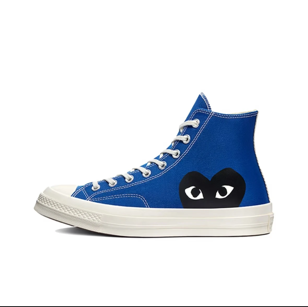 Converse 1970s Chuck Taylor All Star Hi X CDG Men and Women Skateboarding Shoes High-top Outdoor Sneaker Blue