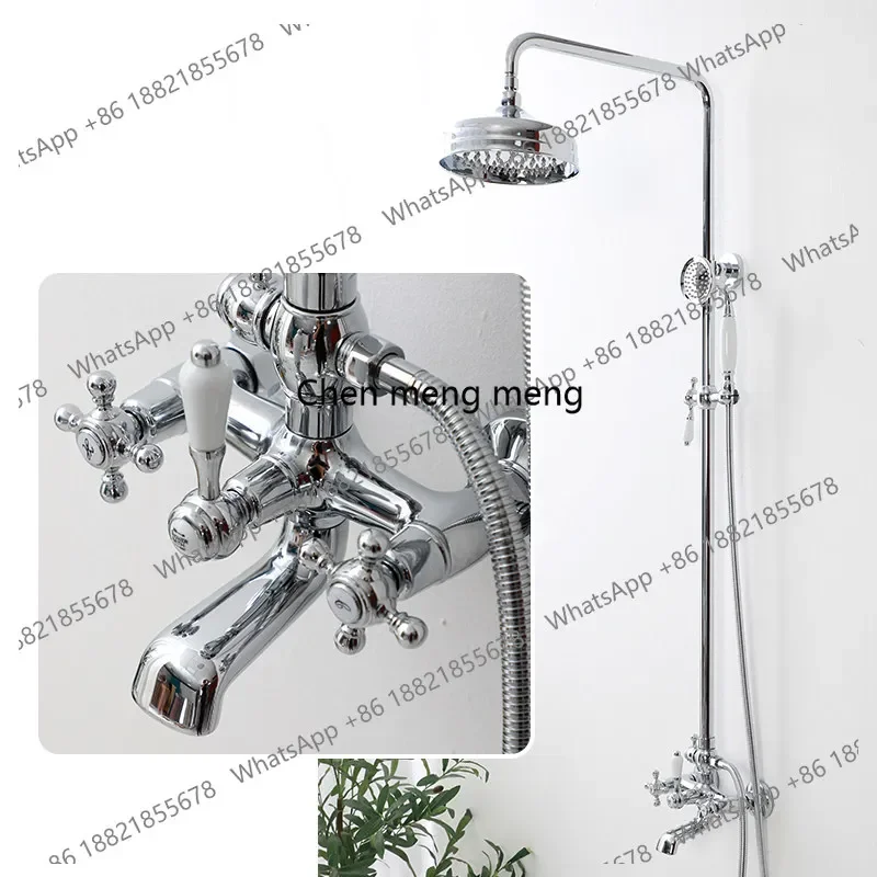 

Discunt Golden household European retro supercharged nozzle shower full copper bath hot and cold shower shower