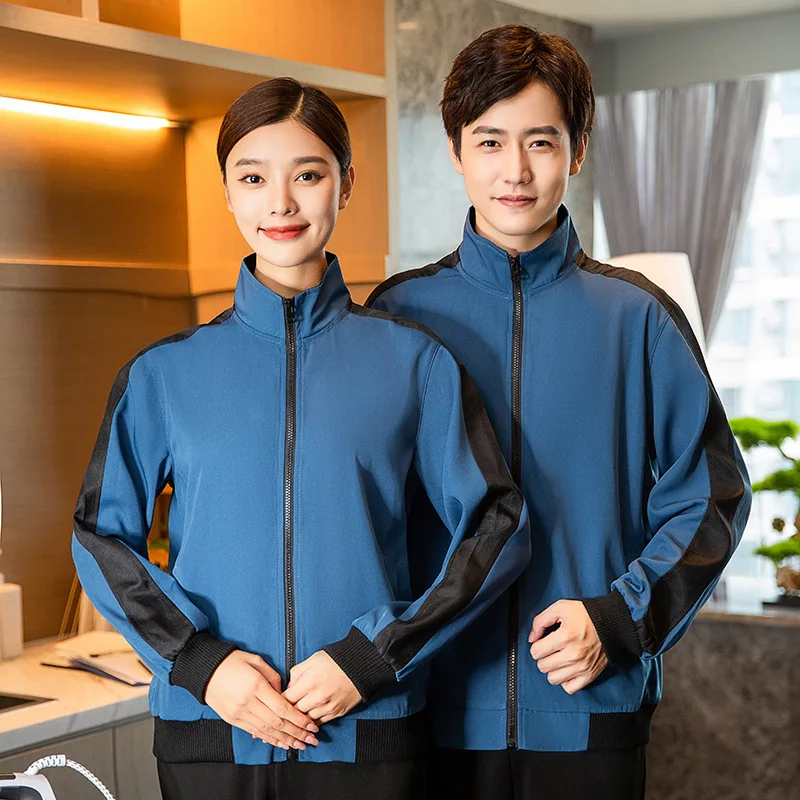 

Cleaning Crew Work Uniform Long Sleeve Sweatshirt Autumn Winter Hotel Property Community Auntie Cleaner Clothes Workwear Unisex
