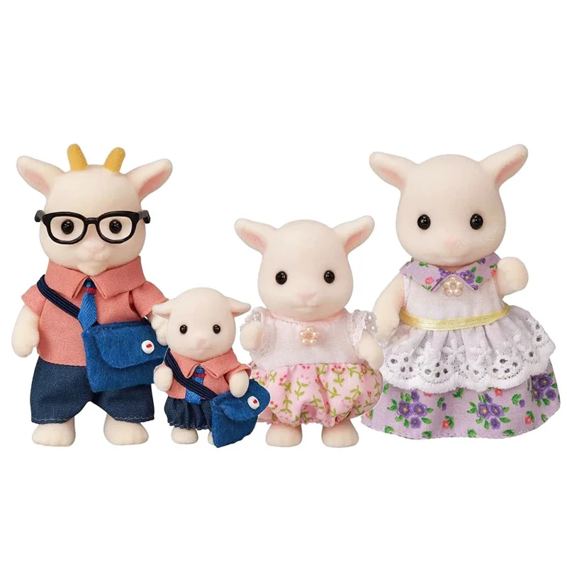 Sylvanian Familien Ziege Familie Mädchen Kinderspiel zeug Geburtstags geschenk Tier puppe Puppe Mädchen Spielzeug so tun, als würden sie Küchen spielzeug spielen