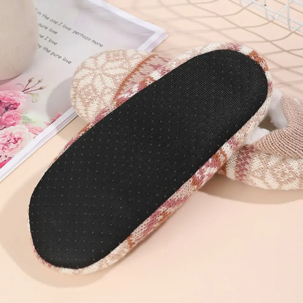 Fashion Snow Fleece Socks Women Lattice Glue Thicken Velvet Socks Kawaii Soft Winter Floor Socks Women