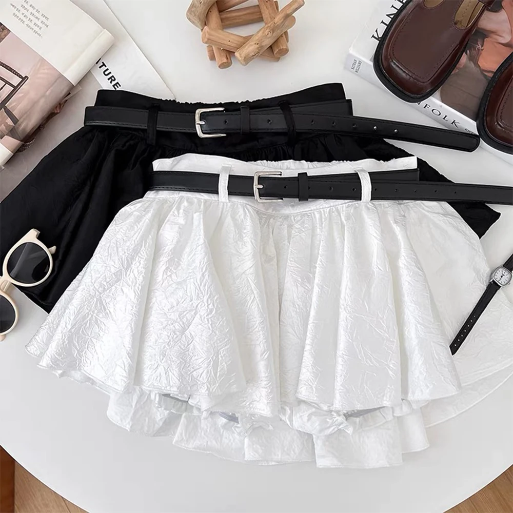 Women's White Skirt Ballet Style Y2K Gyaru Vintage Korean Style Shorts Skirt High Waist A-Line Mini Skirts for Women Summer 2026