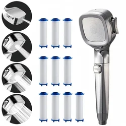 4 Modes Adjustable High Pressure Shower Head With Switch On Off Button Sprayer Water Saving Shower Nozzle Filter For Bathroom