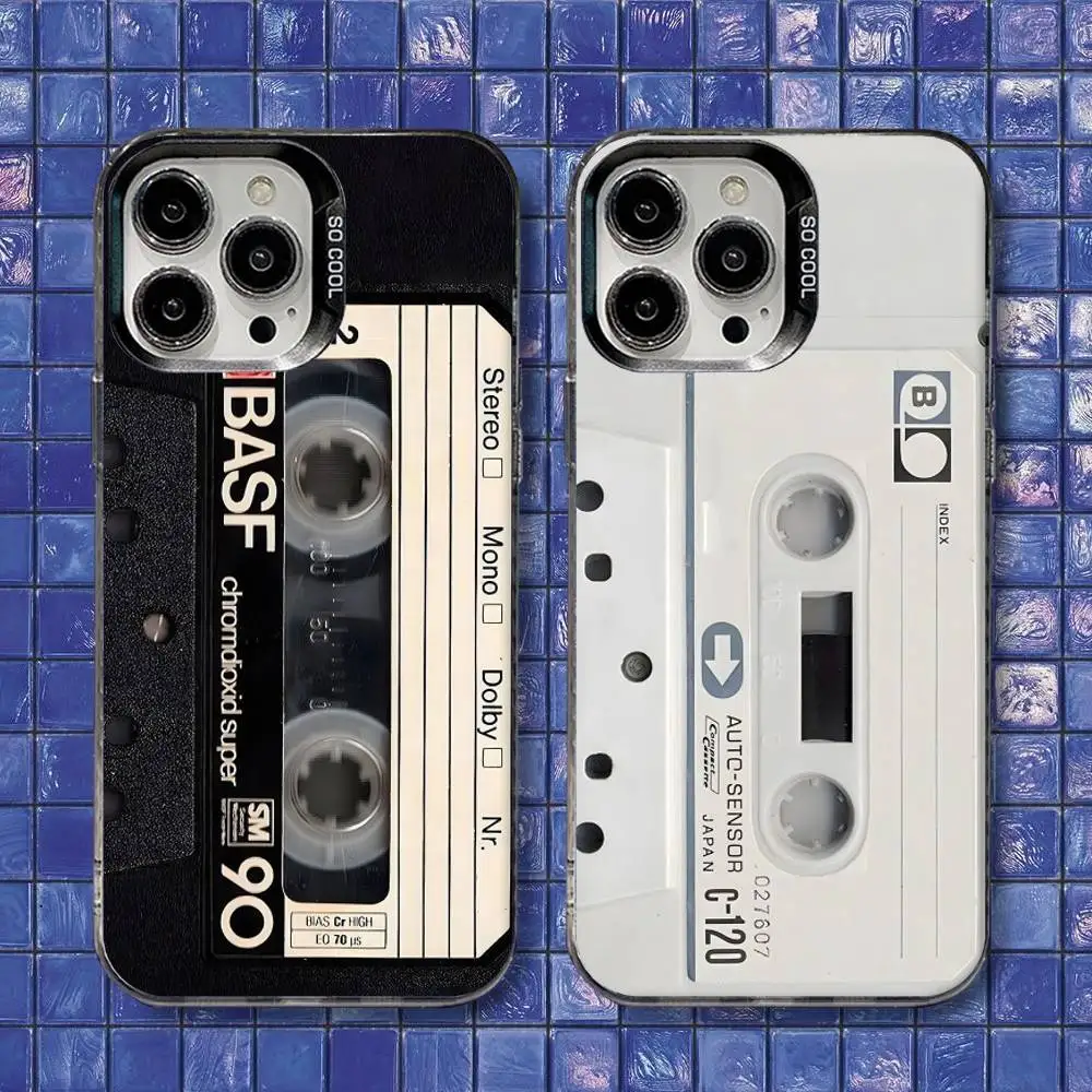 

Magnetic Radio tape Cassette Phone Case For iPhone 16,15,14,13,12,11,8,7,Pro,Max,Plus,Mini,XS,SE Shockproof Matte Cover