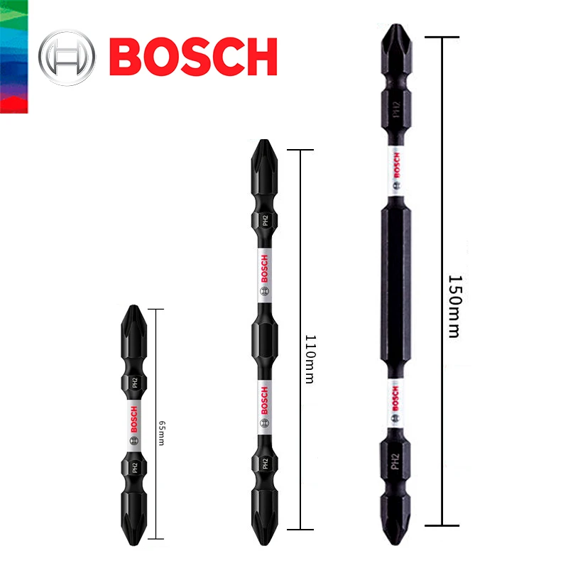 Imagem -06 - Bosch-lote Magnético Forte Original Cruz de Cabeça Alta Dureza Chave de Fenda Elétrica Resistente ao Impacto 65 mm 110 mm 150 mm