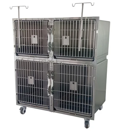 Veterinary Inpatient Pet Hospitalization Cage & Houses Combined Stainless Animal Metal Pet Cages