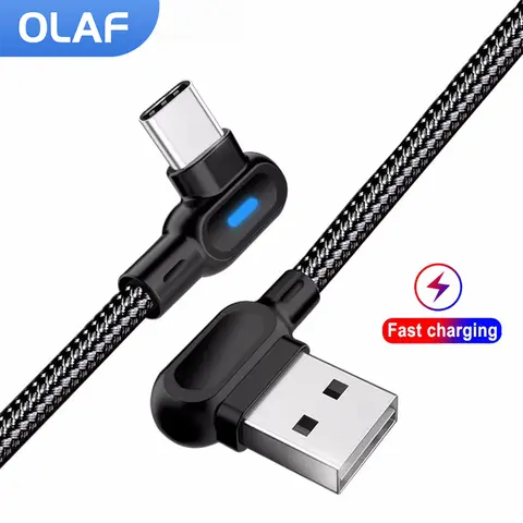 Olaf 90도 USB 유형 C 케이블 빠른 충전 USB C 전화 충전기 케이블 삼성 Xiaomi 화웨이 안드로이드 전화 마이크로 USB 케이블