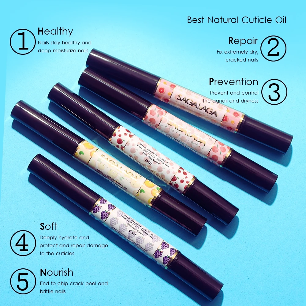 13 Smells Nail Skin Nourishment Oil Pen 10pcs Softener Cuticle Revitalizer Oil Pen Fruits Nail Care Treatment Private Label