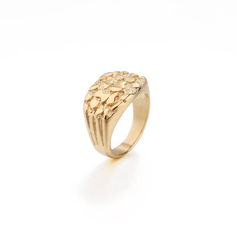 

Hip Hop Stainless Steel Nugget Ring For Women Men Luxury Design Party Daily Jewelry Accessories