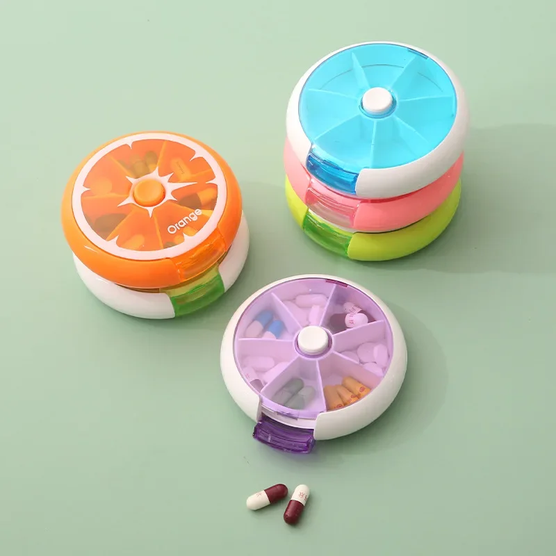 

New Portable Round Shape Small Medicine Pill Box Portable 7 Days Weekly Travel Medicine Holder Tablet Storage Case Container