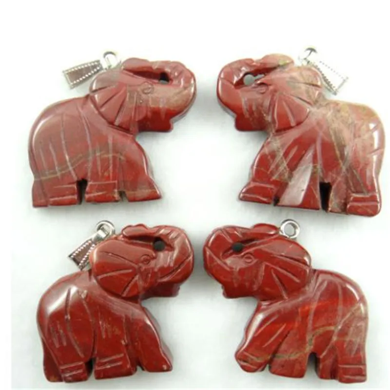 Natural stone Quartz Crystal Turquoises Opal lapis tiger eye Elephant pendant for diy Jewelry making necklace Accessories