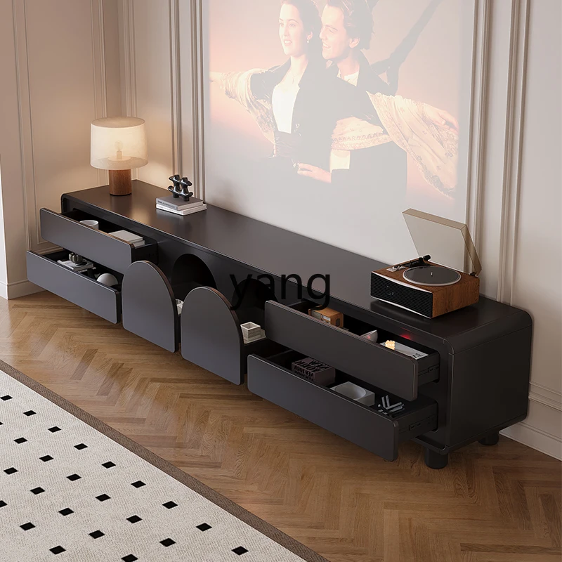 

Lmm retro floor TV cabinet living room home medieval black high TV cabinet