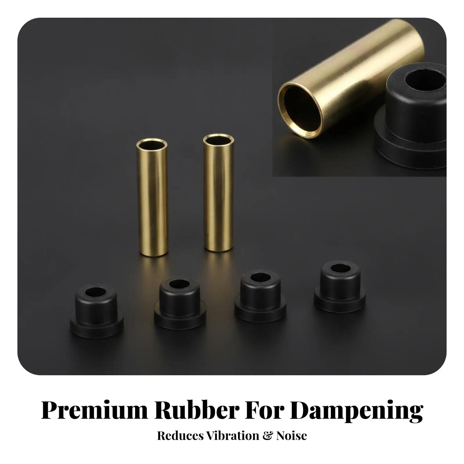 Front Chassis Bushing Set for Vehicle Mounting Points Absorb Vibration with Gold Metal Sleeves Six Piece Direct Fit
