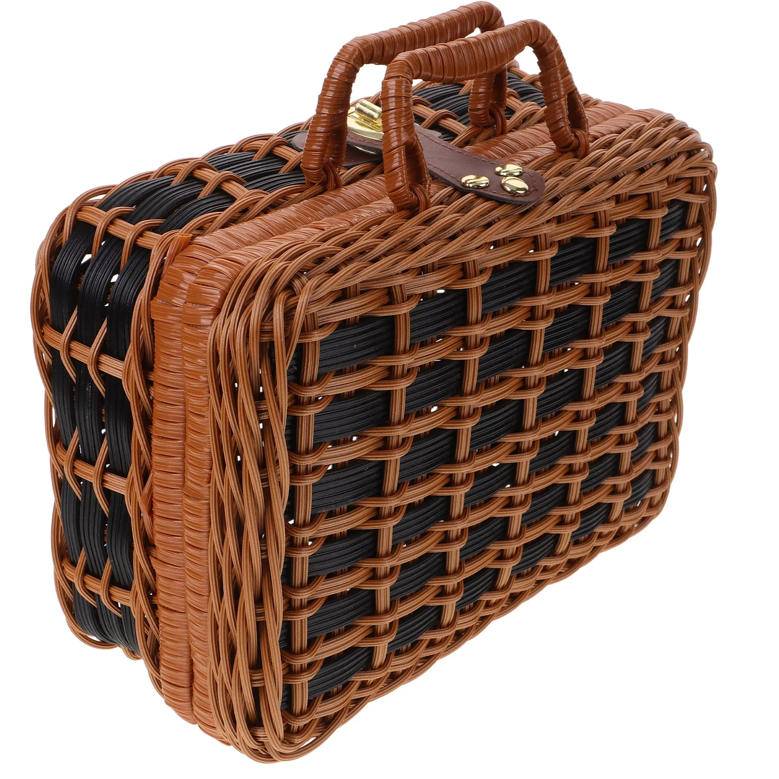

Imitation Rattan Suitcase Shaped Gift with Lids PP Wrapping Boxes for Gifts Storage Containers Decorative Birthday Present Boxes