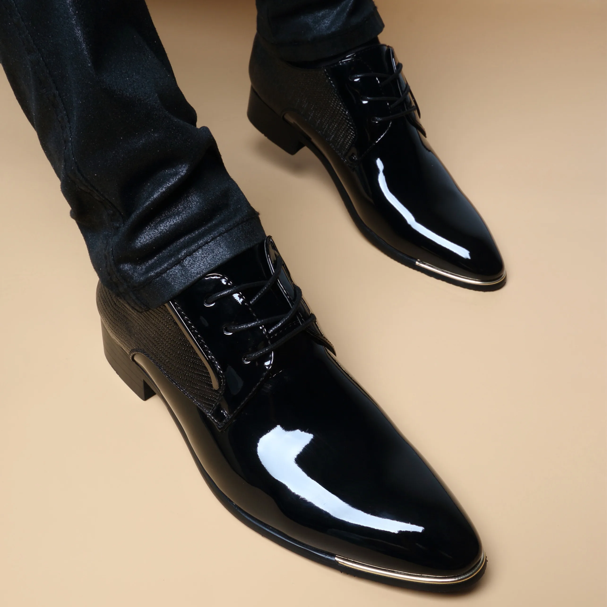 

Men Business Dress Leather Shoes Genuine Calfskin Leather Work Mens Flats 2023 Autumn New Men Shoes For Wedding Formal Oxfords