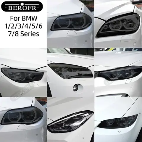 BMW F30 F31 G20 F10 F11 G30 F40 F32 F22 F36 F07 F34 G32 G11 G15 스모크 블랙 TPU 스티커 자동차 헤드라이트 보호 필름