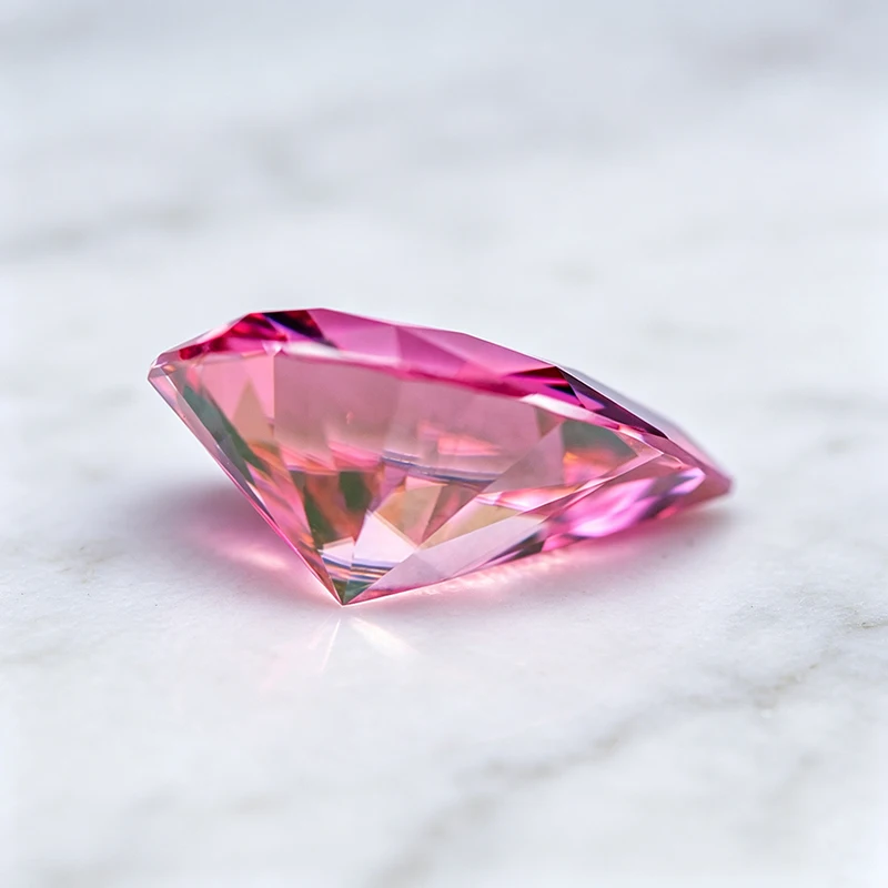Moissanit-Stein in Birnenform, rosa Farbe, im Labor gezüchteter Edelstein für DIY-Schmuck, Ring, Halskette, Ohrringe, Hauptmaterialien mit Zertifikat – Detail 4