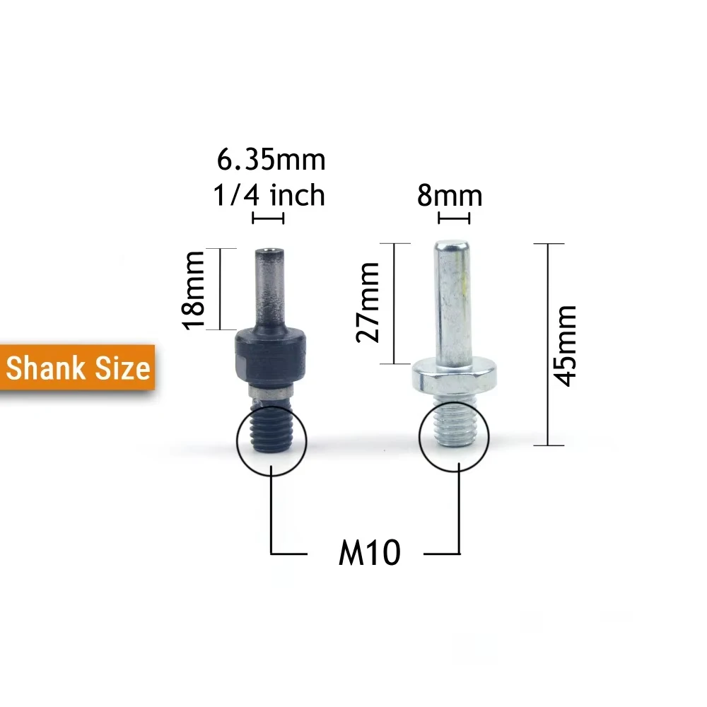 5 Inch(125mm) M10 Thread Back-up Sanding Pad + 6.35mm/8mm Shank for 5" Hook&Loop Sanding Discs, Angle Grinder Accessories